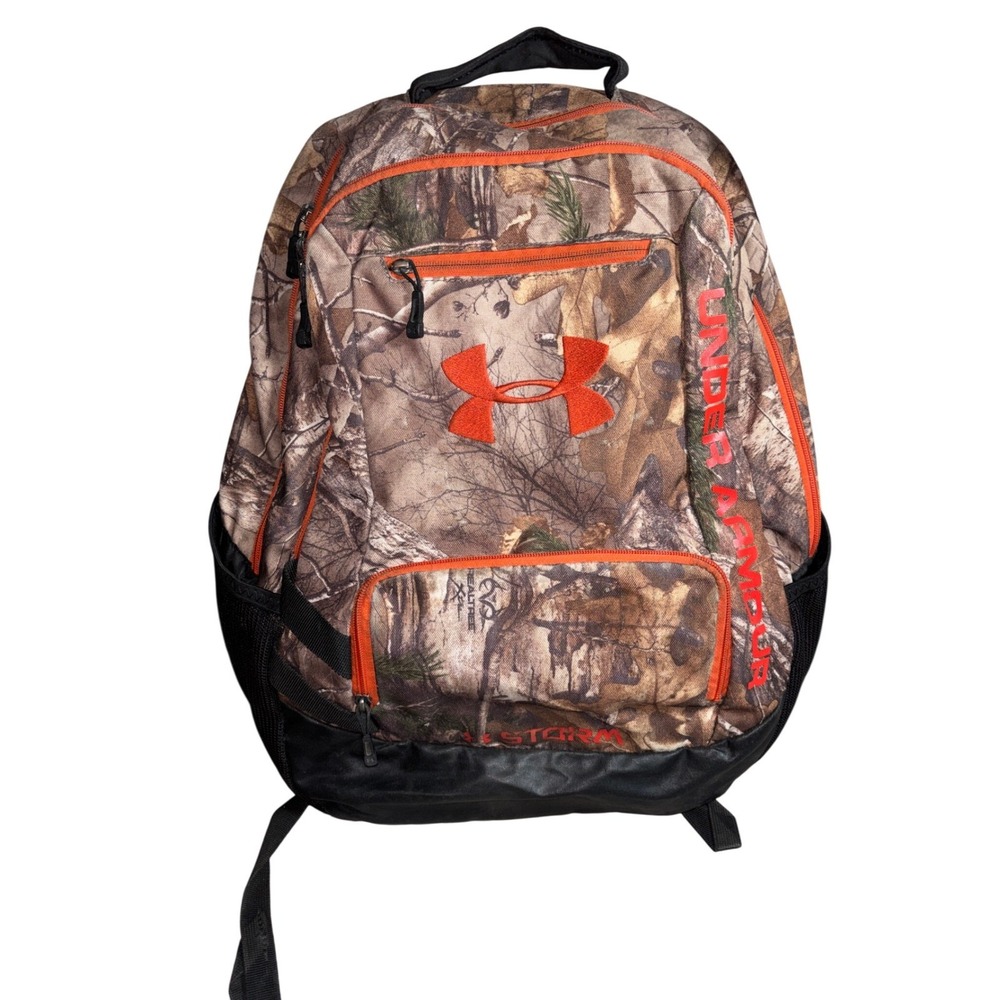 Under Armour Storm Backpack Realtree Camo Orange Hunting Hiking School Bag